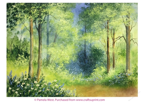 Spring Woodland Original art for Designer resource or Card topper