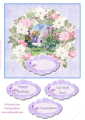 Picking the flowers card topper and sentiment tags