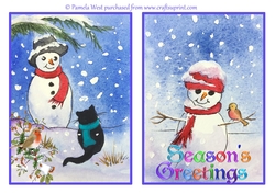 2 Snowmen A5 Christmas toppers