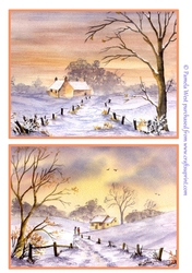 2 Winter scenes 2. A5 Christmas toppers