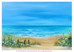 Flowers by the Sea Original art for designer resources or card toppers