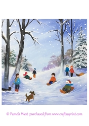 Fun in the snow 2 Original art for designer resources or card toppers