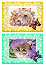 Squirrel and Cat 2 A5 card toppers