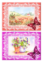 Poppy field and Pot of daisies 2 A5 card toppers