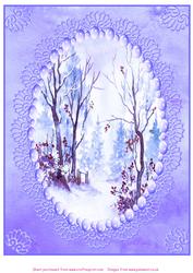 Blue Winter with Pearls Card Topper