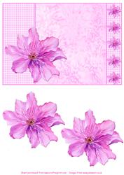 Clematis and Gingham Decoupage Card