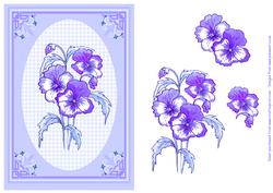 Blue Pansies and Gingham Decoupage Card