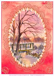 Winter Sunset with Pearls Topper