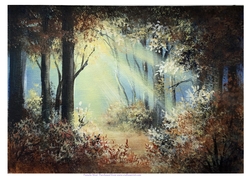 Forest Sunbeams Original art for designer resources or card toppers