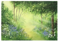 Bluebells 2 Original art for designer resources or card toppers