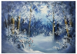 Blue Snow Original art for designer resources or card toppers
