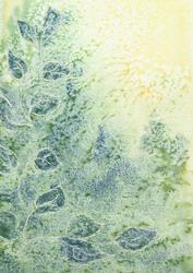 Green Leaf Watercolour Background
