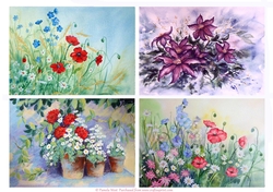 4 Floral Mini watercolour toppers