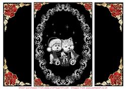 Westie Gate Fold Black and White Christmas Card