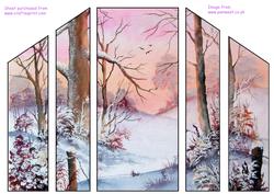 Winter Woods in Snow Theatre Fold Card