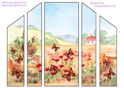 Poppy Fields and Butterflies Theatre Fold Card
