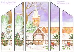 Church in Snow Theatre Fold Card