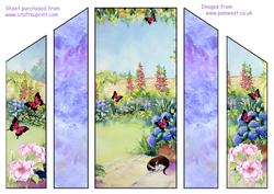 An English Country Garden with Butterflies Theatre Fold Card