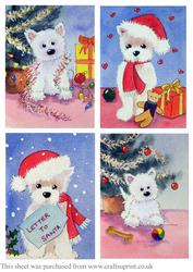 Westie Christmas Toppers