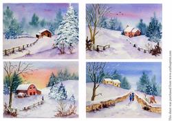 4 Winter Watercolour Toppers