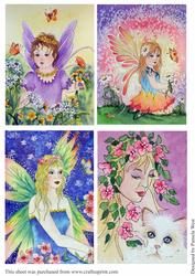 4 Watercolour Fairy Toppers