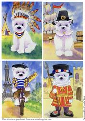 4 Westie Round the World Toppers