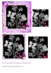 Pink Butterflies Pyramid Card