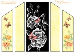 Theatre Fold Yellow Roses with Black and White Interior
