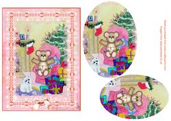 Westie at Home for Christmas Decoupage with Lace Border