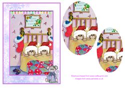Twin Bears Waiting for Santa Step by Step Decoupage Card
