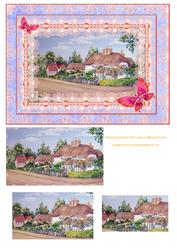 Country Cottages Step by Step Pyramid Card