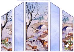 Bridge in Snow Theatre Fold Card