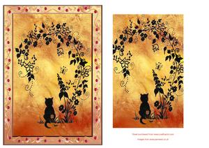 Cat on Gold Marble Decoupage Step by Step Kit
