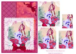 Westie and Bagpipes Step by Step Decoupage New Year