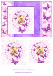 Bear and Butterflies Step by Step Decoupage Card