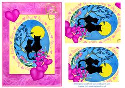 Cat Sweethearts Step by Step Valentines Card