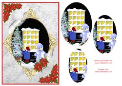 Snowman and Poinsettia Step by Step Decoupage Card