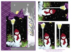 Snowman and Tartan Step by Step Decoupage Card
