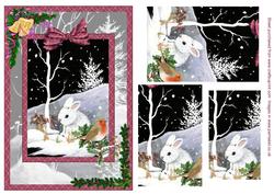 Rabbit in the Snow Step by Step Decoupage