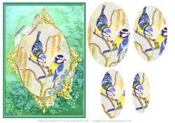Blue Tits Step by Step Decoupage Sheet