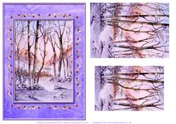 Woods in Snow Step by Step Decoupage Card