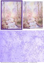 Watercolour Painting of Forest Stream - Topper and Background
