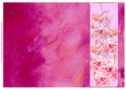 Roses and Crushed Silk Blank Card - Rose