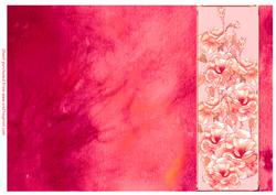 Rose and Crushed Silk Blank Card - Red Shade