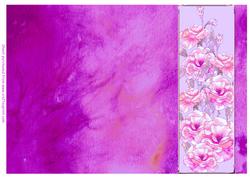 Rose and Crushed Silk Blank Card - Violet Shade