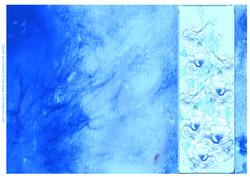 Rose and Crushed Silk Blank Card - Turquoise Shade