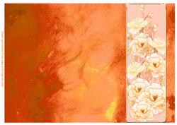 Rose and Crushed Silk Blank Card - Orange Shade
