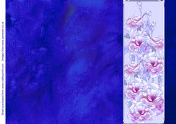 Rose and Crushed Silk Blank Card - Royal Blue Shade