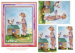 Easter Card. the Egg Collector - Step by Step Decoupage
