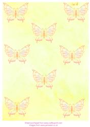 Butterfly Backing Paper - Yellow
